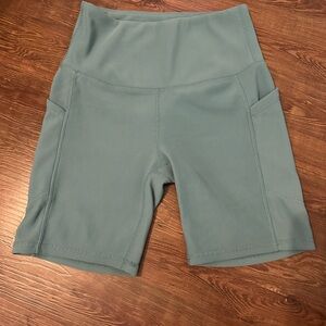 High-Rise Teal Bike Shorts